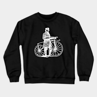 White Vintage Bicycle Cyclists Crewneck Sweatshirt
